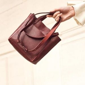 Madewell Small Transport Tote in burgundy